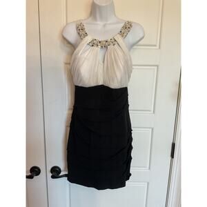 Ciry Triangle Black & Cream Party Cocktail Dress L